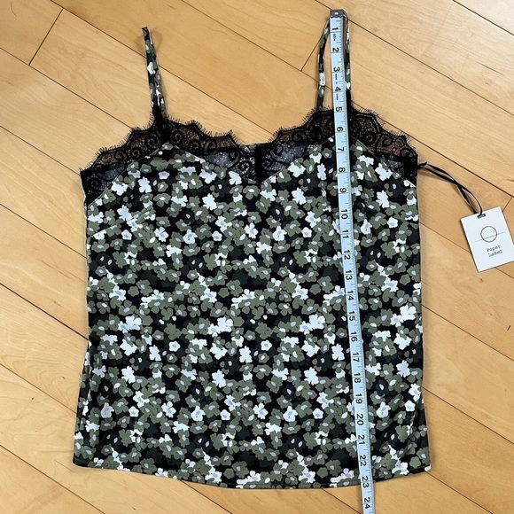 PAPER Label Brand Eyelash Lace Trim Floral Satin Cami - Picture 3 of 10